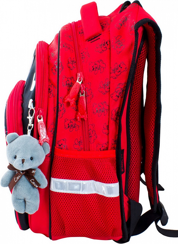 Рюкзак красный с брелоком Мишка  